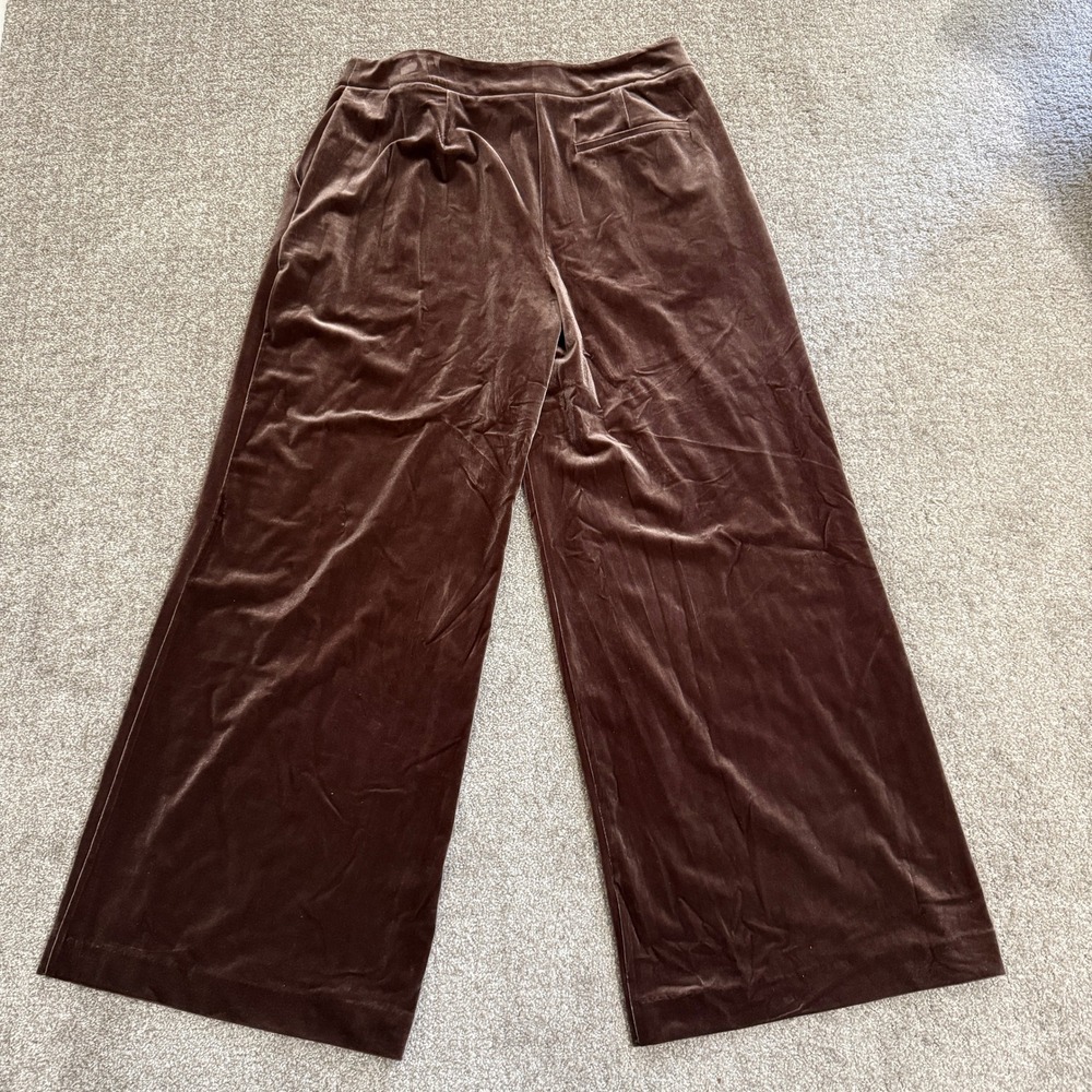 Sofia Jeans Velvet‎ Wide Leg Pants French Toast Brown Size 16 Luxury Evening - Picture 9 of 10